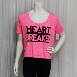 Fifth Sun Heart Breaker Crop Top Pink XL